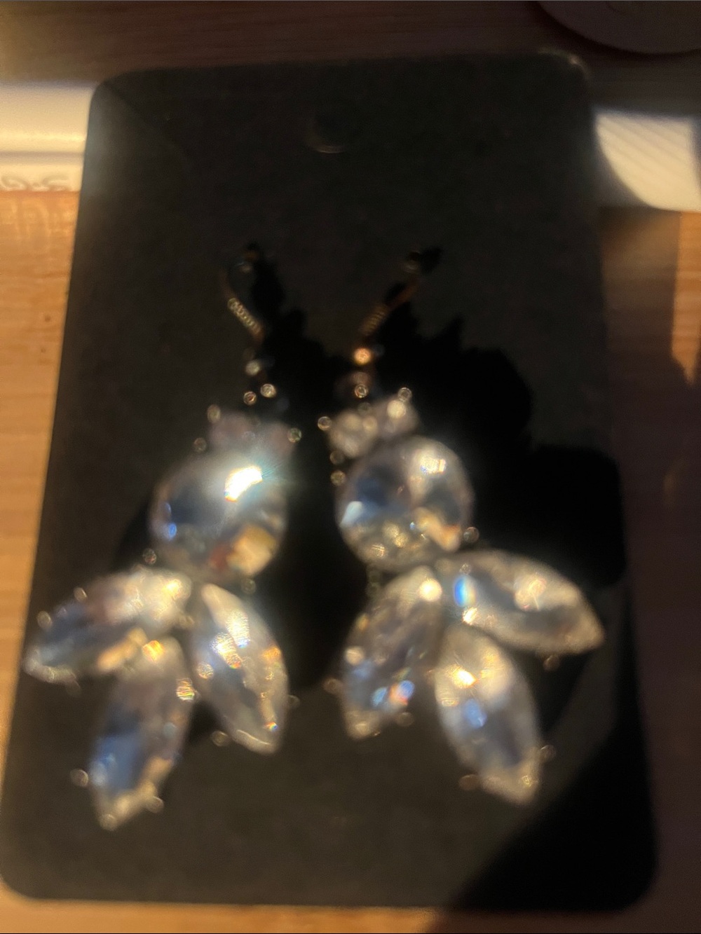 Clear Crystal Statement Drop Earrings - Women Jewelry
